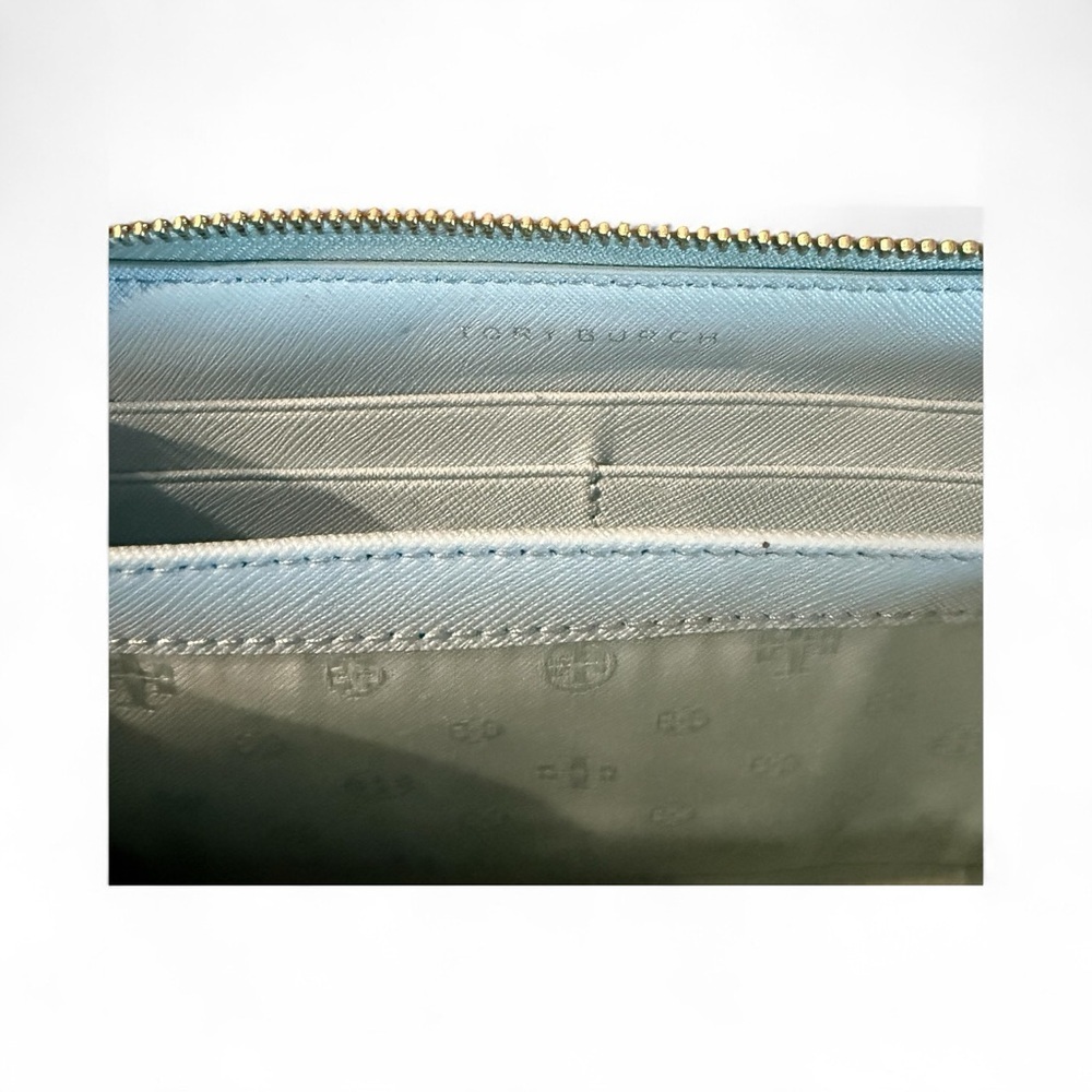 Tory Burch Sky Blue Zip Wallet - Picture 10 of 13